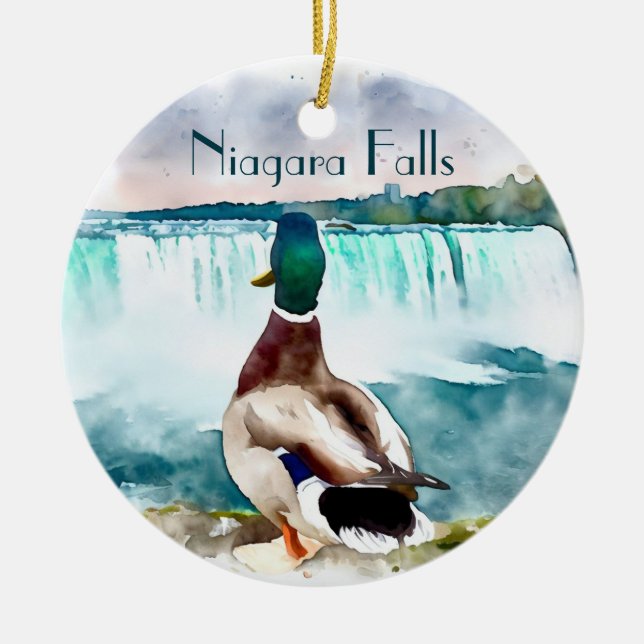 Niagara Falls Mallard Duck Souvenir Keramik Ornament (Vorne)