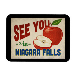 Niagara Falls New York Apple - Vintage Travel Magnet