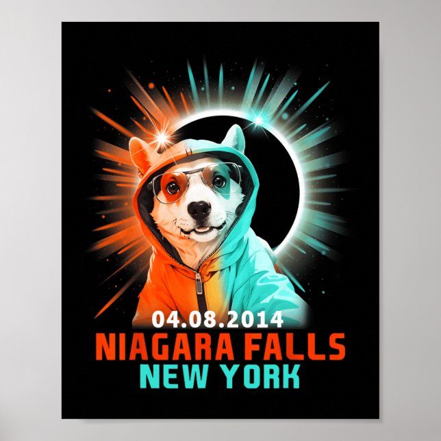Niagara Falls New York Total Solar Eclipse 2024 Poster (Vorne)