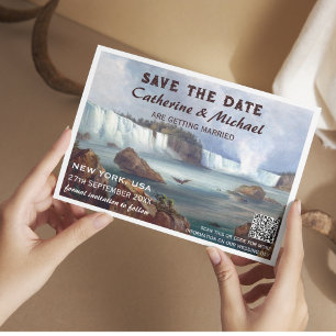 Niagara Falls New York Travel QR Code Save The Date