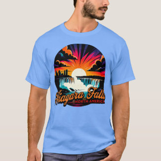 Niagara Falls Nordamerika Kreis Design T-Shirt