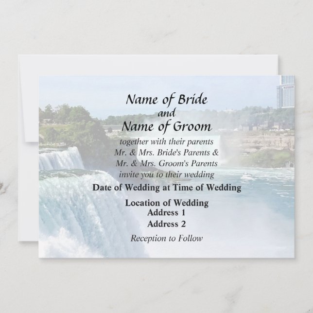 Niagara Falls NY - Blick von der amerikanischen Se Einladung (Vorderseite)