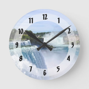 Niagara Falls NY - Blick von der amerikanischen Se Runde Wanduhr