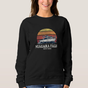 Niagara Falls Ny Vintag Boot70er Retro Boat De De Sweatshirt