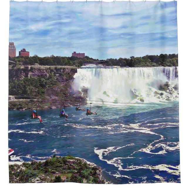 Niagara Falls ON - Zipline Duschvorhang (Vorderseite)