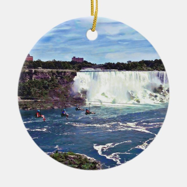 Niagara Falls ON - Zipline Keramik Ornament (Vorne)