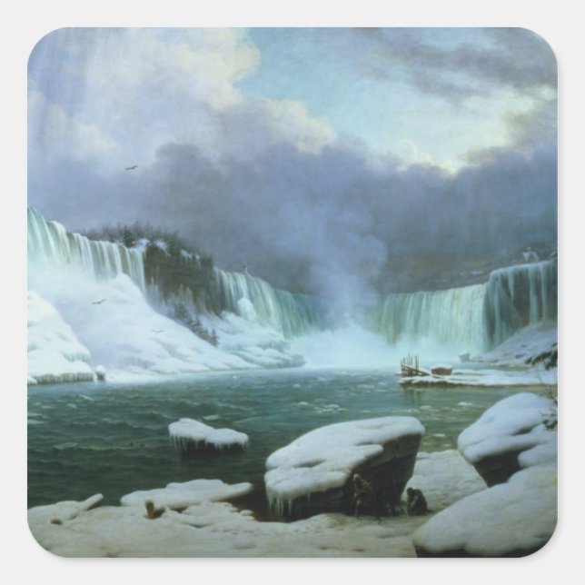 Niagara Falls Quadratischer Aufkleber (Vorderseite)