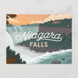 Niagara Falls Retro Vintage Poster Illustration Postkarte