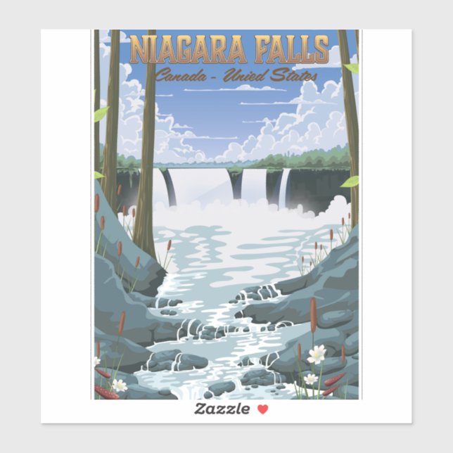 Niagara Falls Travel Poster Aufkleber (Blatt)