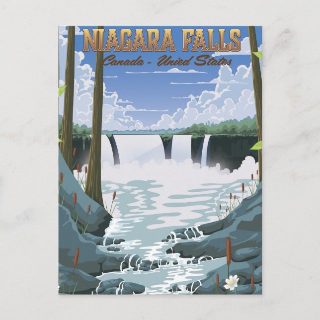Niagara Falls Travel Poster Postkarte (Vorderseite)