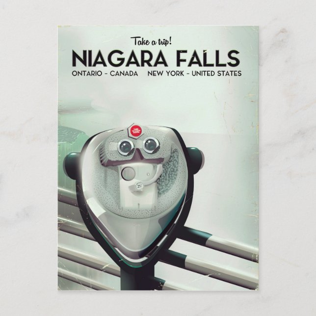 Niagara Falls - USA - Kanada Vintage Reiseplakat Postkarte (Vorderseite)