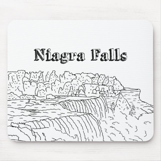 Niagara Falls Vacation Zeichnend Urlaub Kunstreise Mousepad (Vorne)