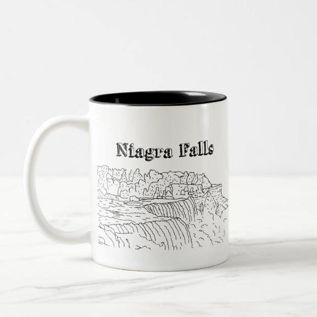 Niagara Falls Vacation Zeichnend Urlaub Kunstreise Zweifarbige Tasse (Links)