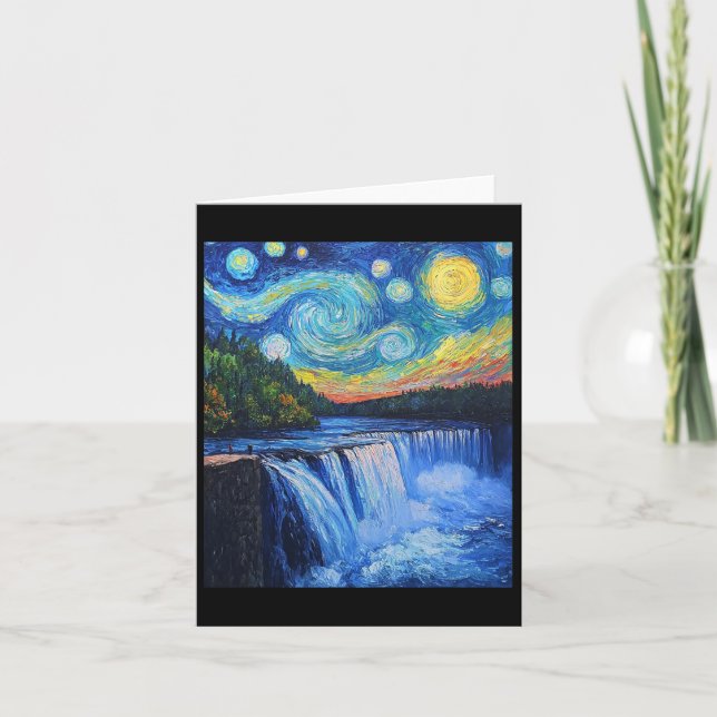 Niagara Falls - Van Gogh Style - Starry Night Karte (Vorderseite)