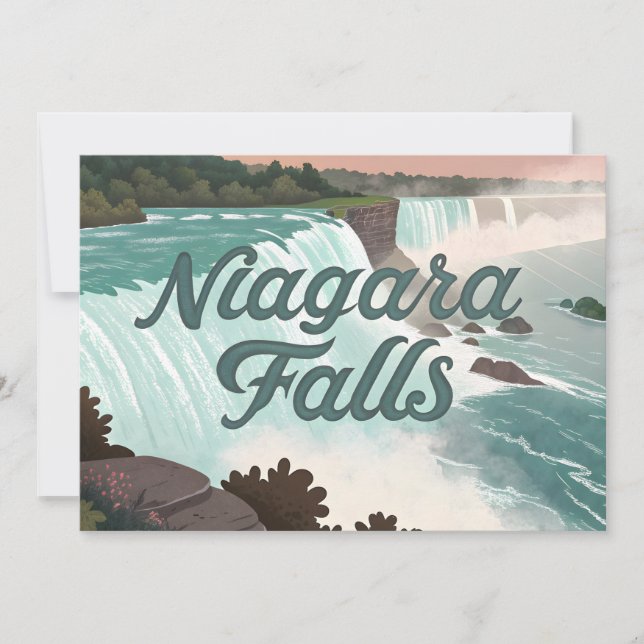 Niagara Falls Vintage Textured Illustration Feiertagskarte (Vorderseite)