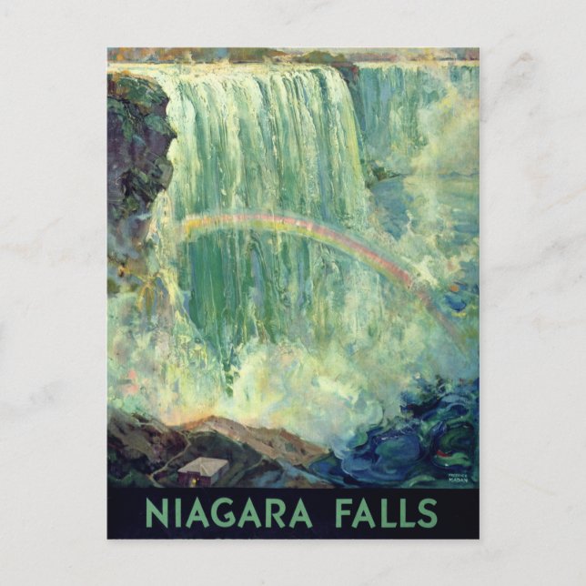 Niagara Falls Vintage Travel Poster Zurück Postkarte (Vorderseite)