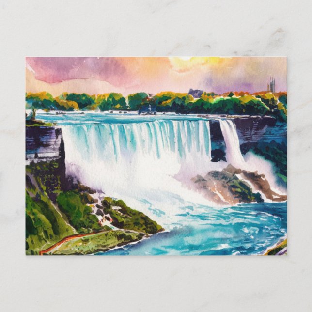 Niagara Falls Wasserfarbenmalerei Postkarte (Vorderseite)