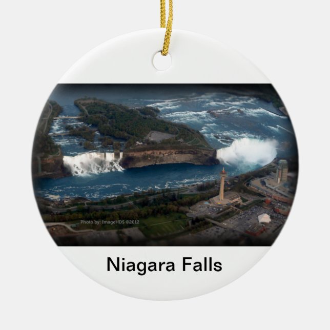 Niagara Fallsandenken u. -geschenk Keramikornament (Vorne)