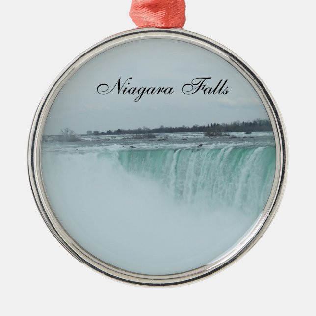 Niagara- Fallsverzierung Silbernes Ornament (Vorne)