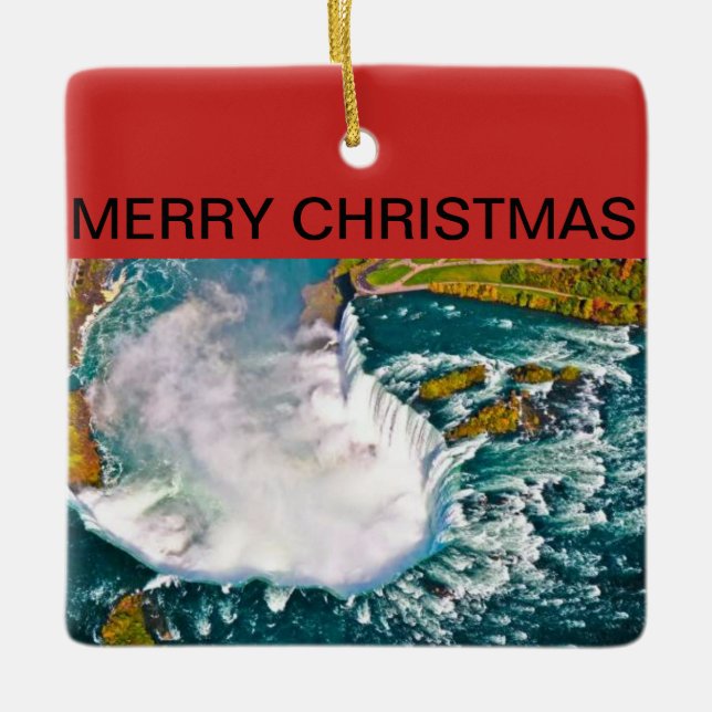 Niagara- Fallsweihnachtsverzierung Keramikornament (Vorderseite)