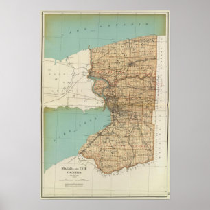Niagara und Erie Landkreises Poster