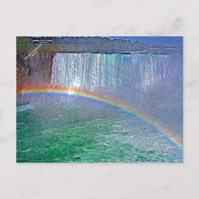 Niagara Wasserfälle Regenbogen Postkarte (Vorderseite)