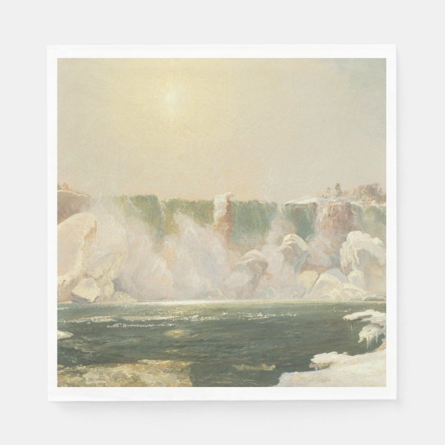 Niagarafälle im Winter (Eis im Wasser) Serviette (Vorderseite)