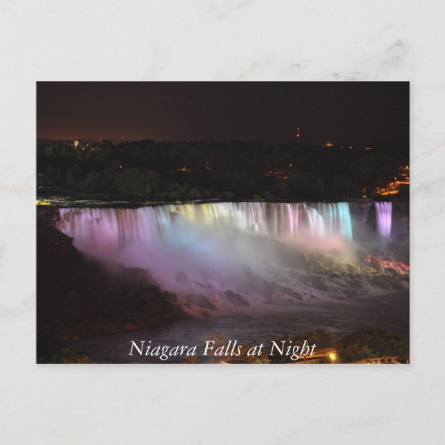 Niagarafälle in der Nacht Postkarte (Vorderseite)