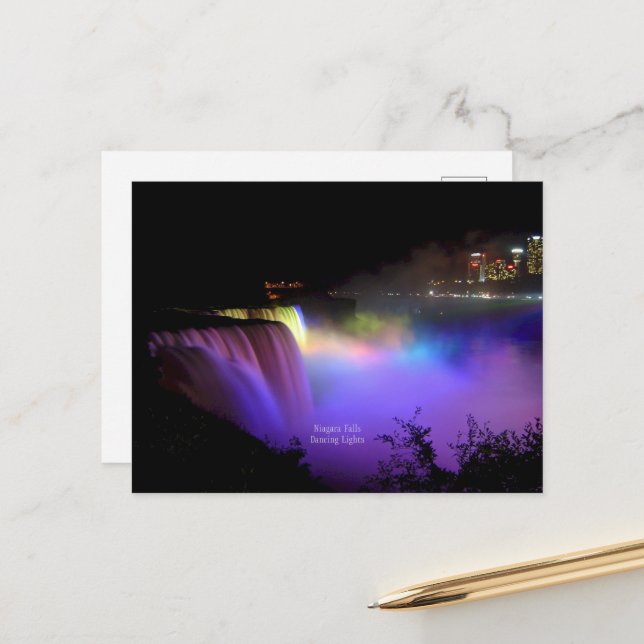 Niagarafälle, Tanzlichter, Postkarte (Vorderseite/Rückseite Beispiel)