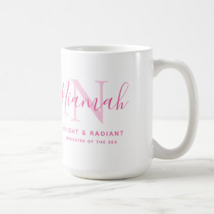 Niamah Name bedeutet monogramm pinkfarbene Tasse