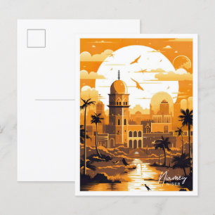 Niamey Niger Afrika Reiseort Illustration Postkarte