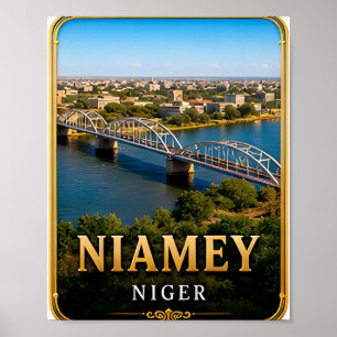 Niamey Niger Fluss und Sahel Schönheit Poster
