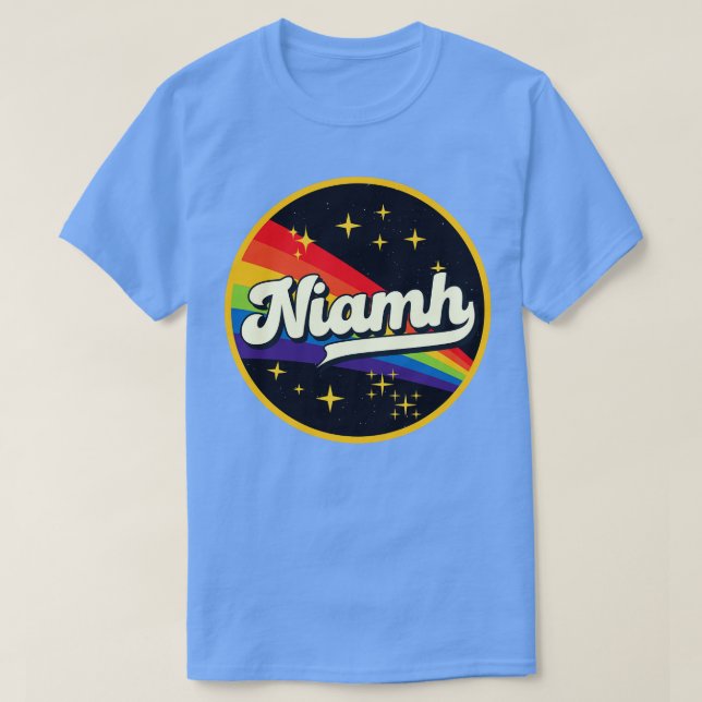 Niamh Rainbow in Space Vintag Style T-Shirt (Design vorne)