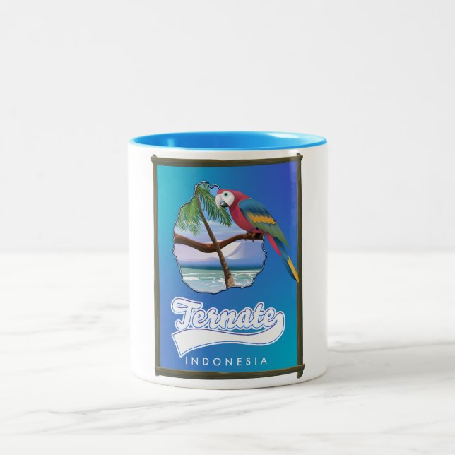 Nias Island Indonesia Reiseplan Zweifarbige Tasse (Mittel)