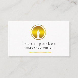 Nib Gold Freelance Writer Author Elegant Classic Visitenkarte