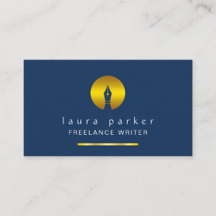 Nib Gold Freelance Writer Author Elegant Classic Visitenkarte