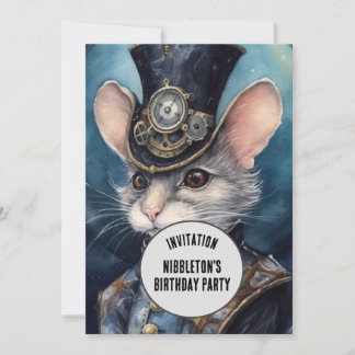 Nibbleton Steampunk Animal Individuelle Name Einladung