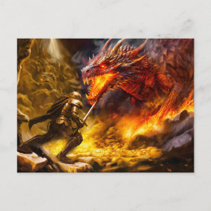 Nibelungenhort. Siegfried kämpft gegen Drachen Postkarte