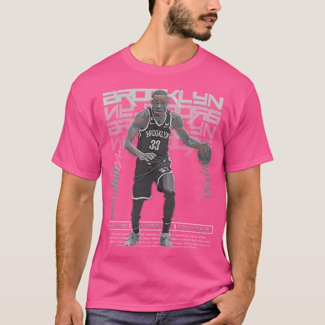 Nic Claxton Basketball Art Nets T-Shirt (Vorderseite)
