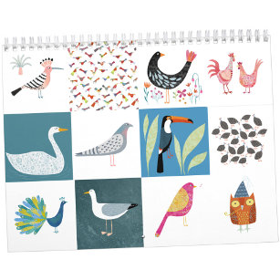 Nic Squirrell Quirky Birds Calendar Kalender