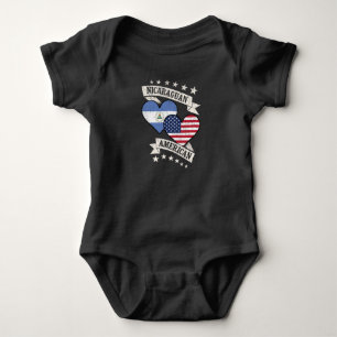 Nicaragua American Heart Flags Nicaragua Amerika Baby Strampler
