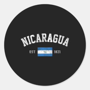 Nicaragua Est. 1821 Nicaraguanische Flagge Unabhän Runder Aufkleber