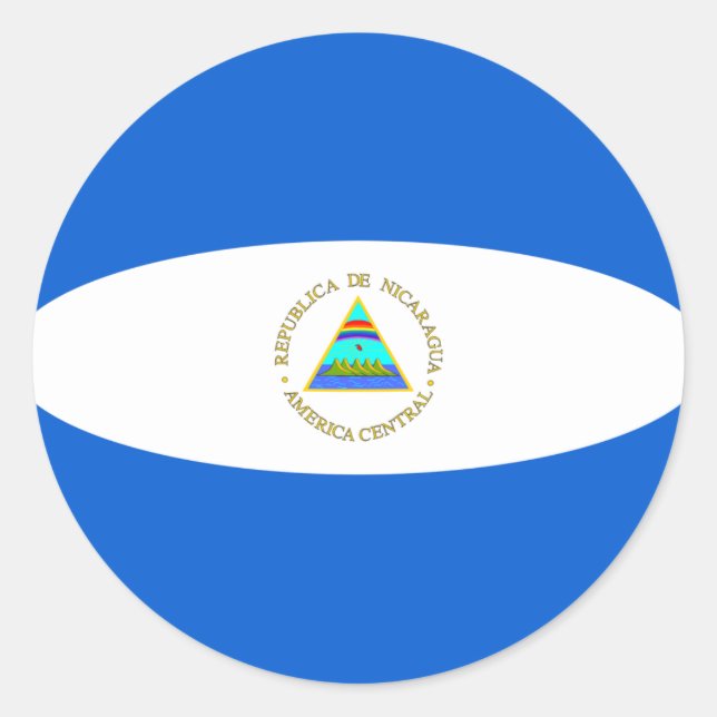 Nicaragua Fisheye Flag Sticker (Vorderseite)