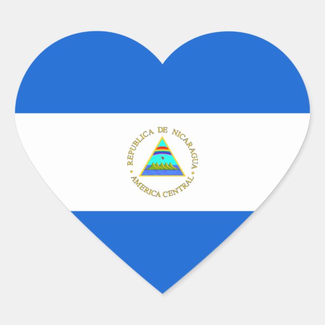 Nicaragua Flag Heart Sticker (Vorderseite)