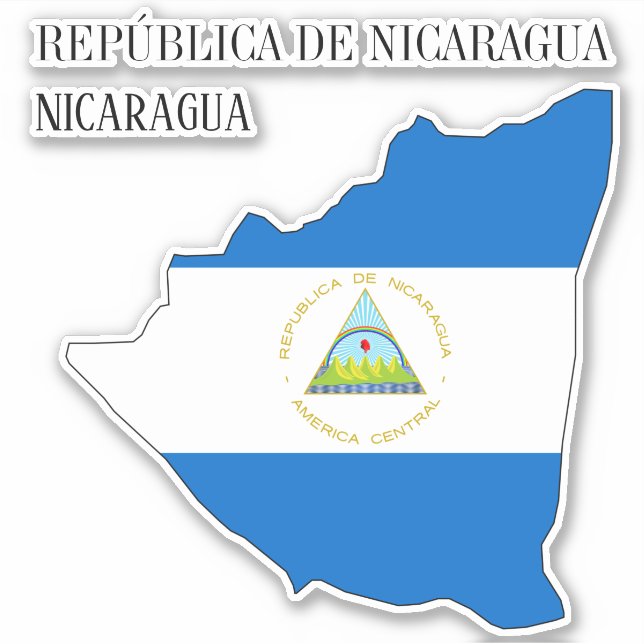 Nicaragua Flag Karte Aufkleber (Vorderseite)