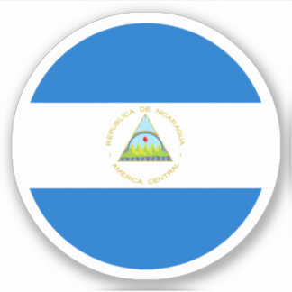 Nicaragua Flag Round Sticker