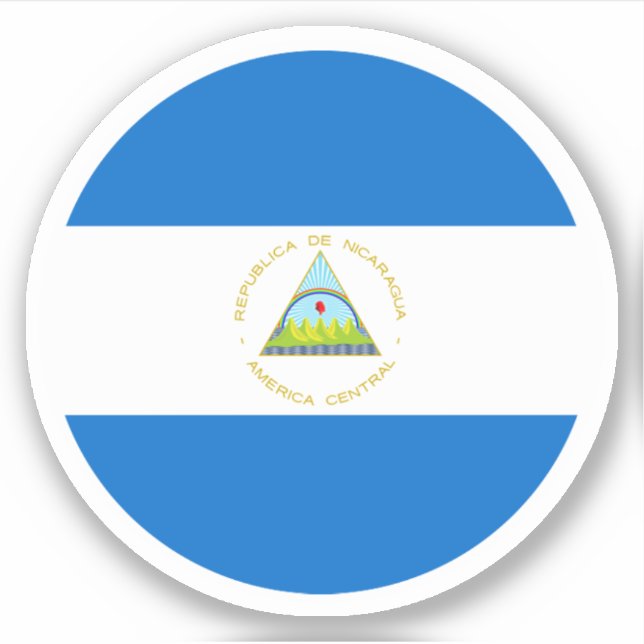 Nicaragua Flag Round Sticker (Vorderseite)
