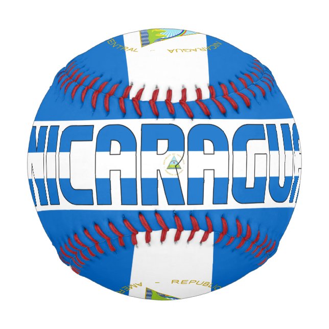 Nicaragua Flag und Wappen Patriotisch Baseball (Vorderseite)