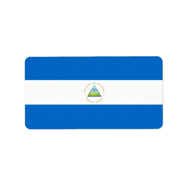 Nicaragua-Flagge Adressaufkleber (Vorne)