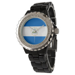 Nicaragua-Flagge Armbanduhr